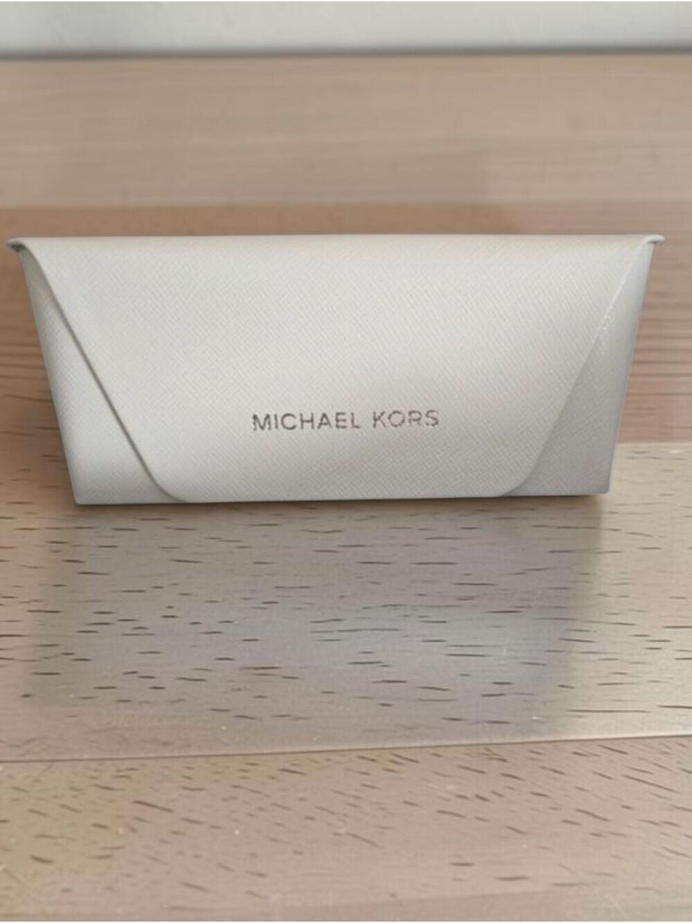 Michael Kors White Saffiano Hard Shell Sunglasses/Eyeglasses Case